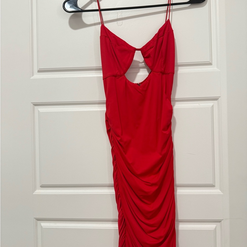 Tiger Mist Red Cut-Out Mini Dress